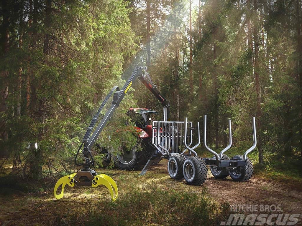 Palms Skogsvagn 10 ton med 6.3 kran Meža piekabes