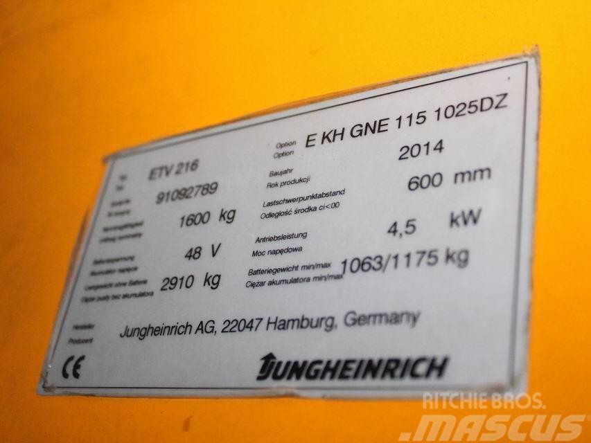 Jungheinrich ETV 216 E KH GNE 115 1025DZ Lielaugstuma pārvadātājs