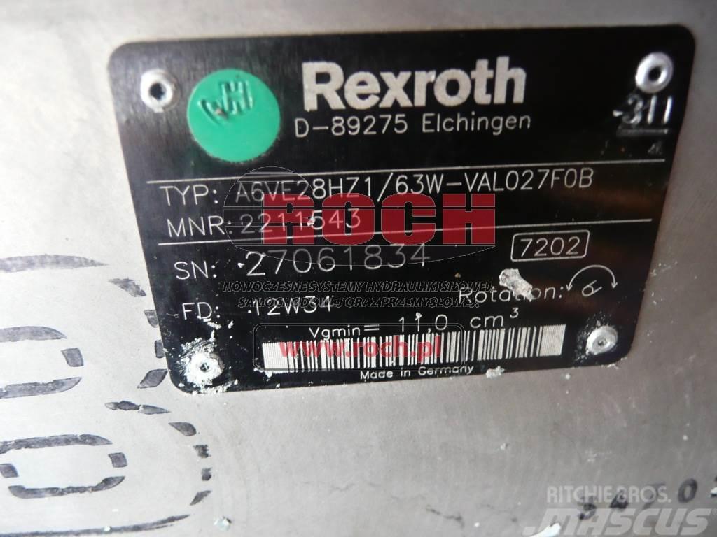 Rexroth A6VE28HZ1/63W-VAL027F0B 2211543 Dzinēji