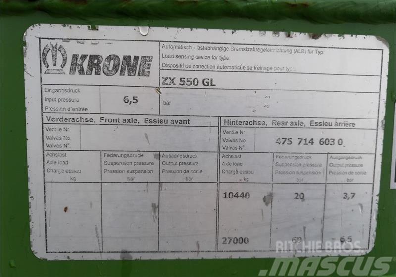 Krone ZX 550 GL Standarta piekabes