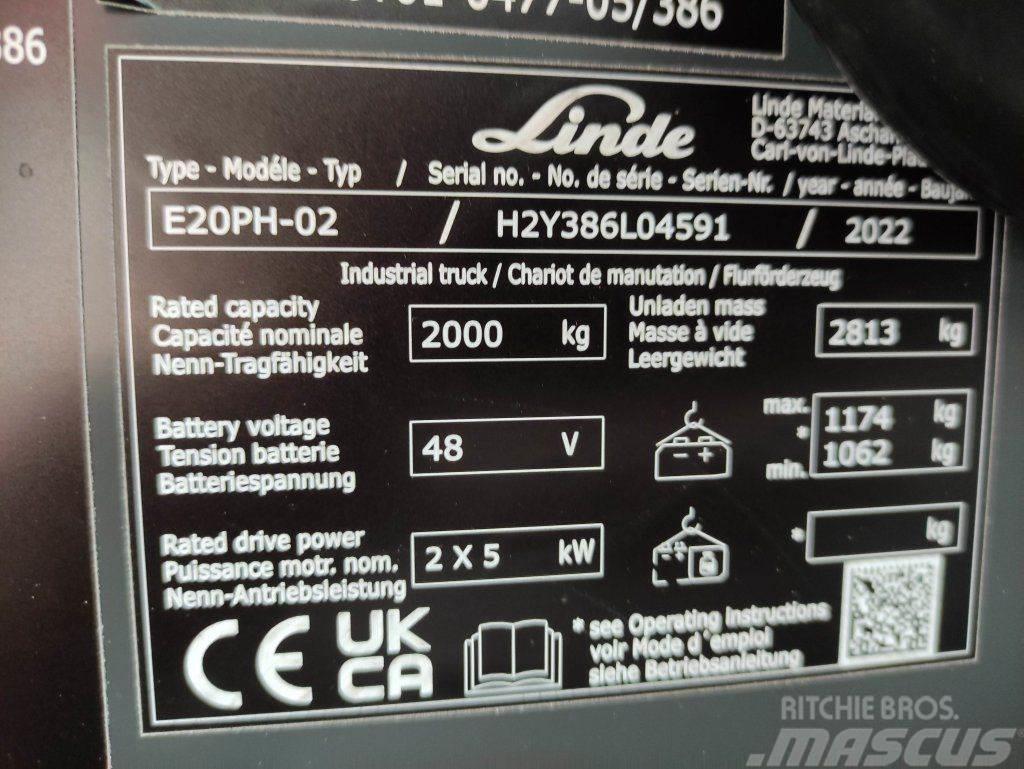 Linde E20PH-02-386-EVO *Batterie NEU* Elektriskie iekrāvēji